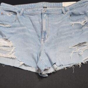 American Eagle Outfitters Light Blue Ripped Jean Shorts 18w Nwt